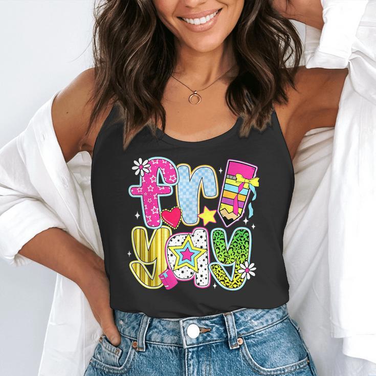 Fri-Yay Happy Friday Weekend Teacher Back To School Flowy Tank, funny gift