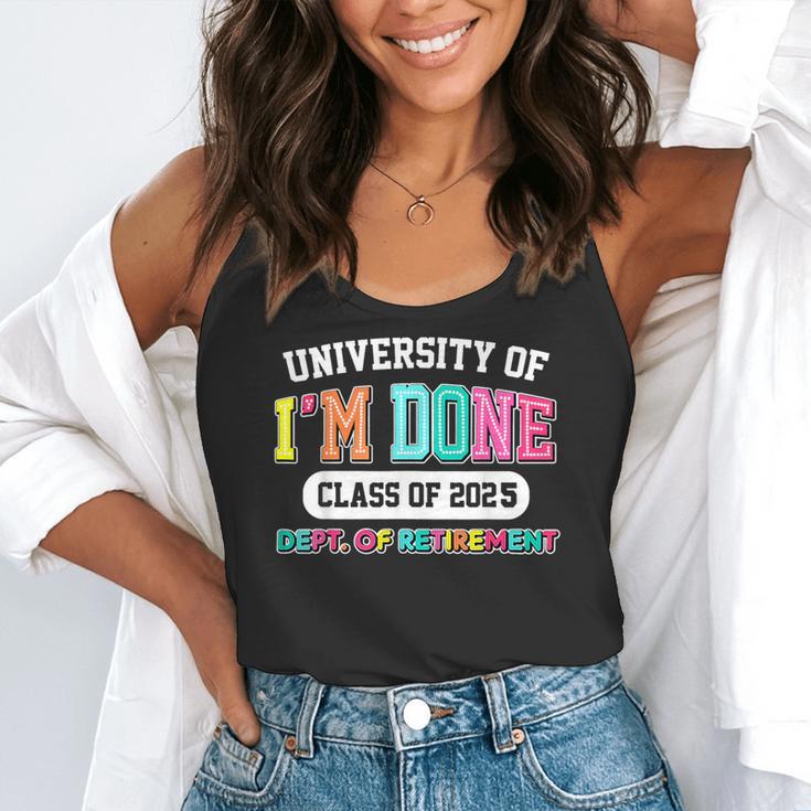 Fun University Of I'm Done Class Of 2025 Teacher Retirement Flowy Tank, funny gift