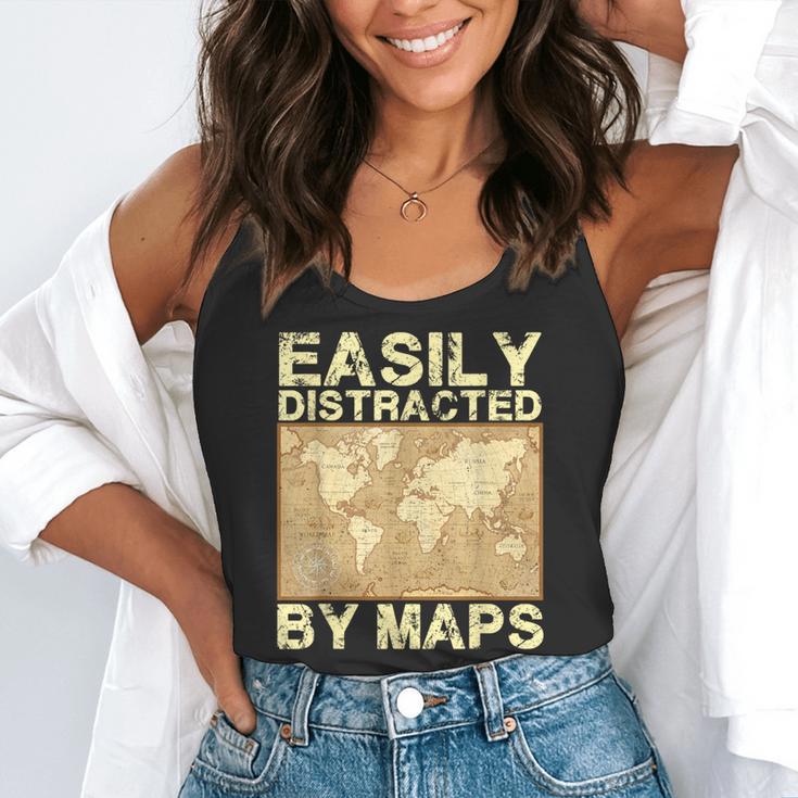 Geography Teacher Easily Distracted By Maps Flowy Tank, funny gift Geography Teacher Easily Distracted By Maps Flowy Tank, funny gift