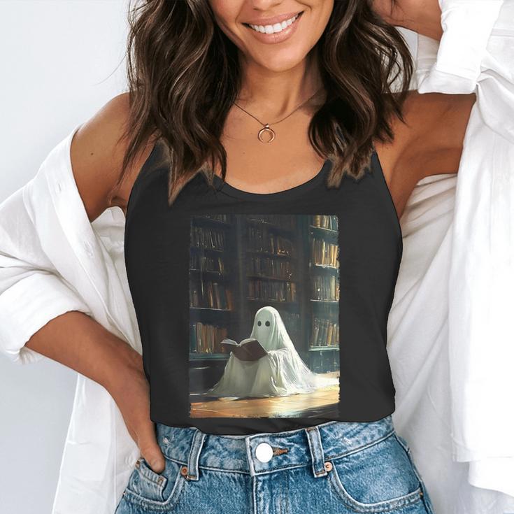 Ghost Library Halloween Book Reading Books Lover Teacher Flowy Tank, funny gift Ghost Library Halloween Book Reading Books Lover Teacher Flowy Tank, funny gift