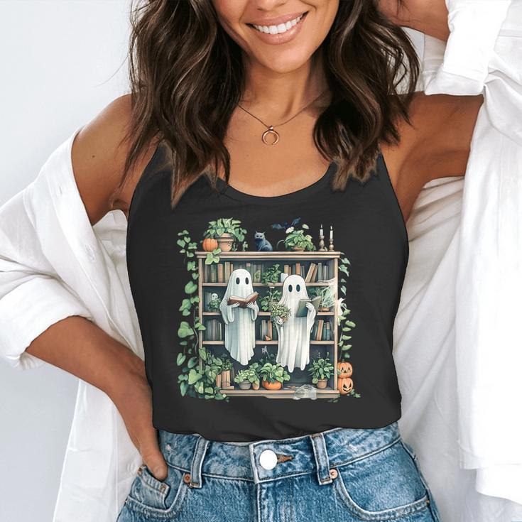 Ghost Plant Library Halloween Reading Books Teacher Vintage Flowy Tank, funny gift Ghost Plant Library Halloween Reading Books Teacher Vintage Flowy Tank, funny gift