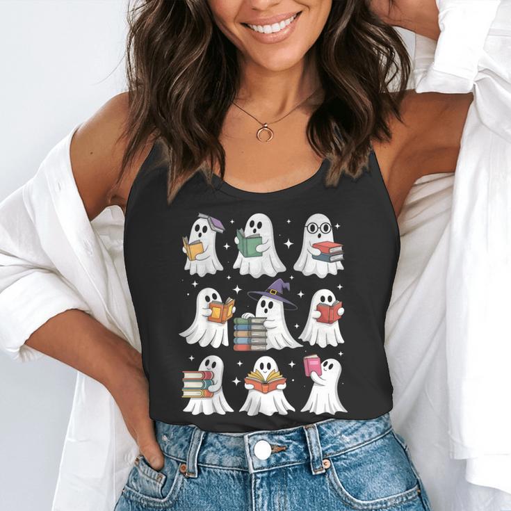 Ghost Reading Teacher Halloween Costume Librarian Book Lover Flowy Tank, funny gift Ghost Reading Teacher Halloween Costume Librarian Book Lover Flowy Tank, funny gift