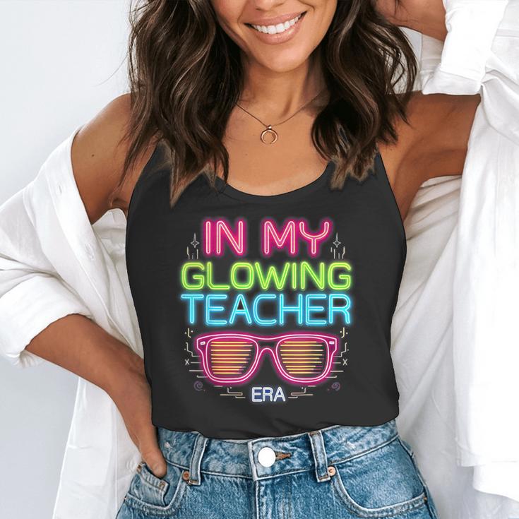 In My Glowing Teacher Era Groovy Colorful Bright Flowy Tank, funny gift