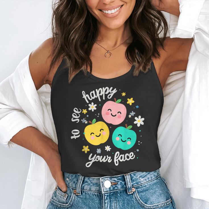 Groovy Happy To See Your Face Teacher School Appreciation Flowy Tank, funny gift