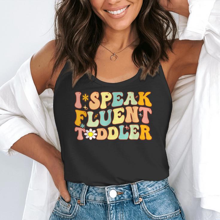 Groovy I Speak Fluent Toddler Daycare Provider Teacher Flowy Tank, funny gift Groovy I Speak Fluent Toddler Daycare Provider Teacher Flowy Tank, funny gift