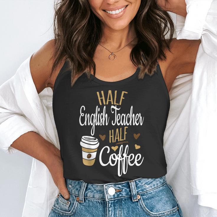 Half Coffee Half English Teacher English Teacher Men Women Flowy Tank, funny gift Half Coffee Half English Teacher English Teacher Men Women Flowy Tank, funny gift