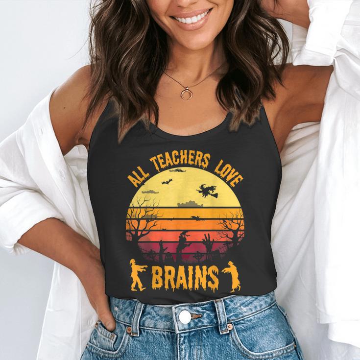 Halloween Costume Teacher Love Brains Zombie Flowy Tank, funny gift Halloween Costume Teacher Love Brains Zombie Flowy Tank, funny gift