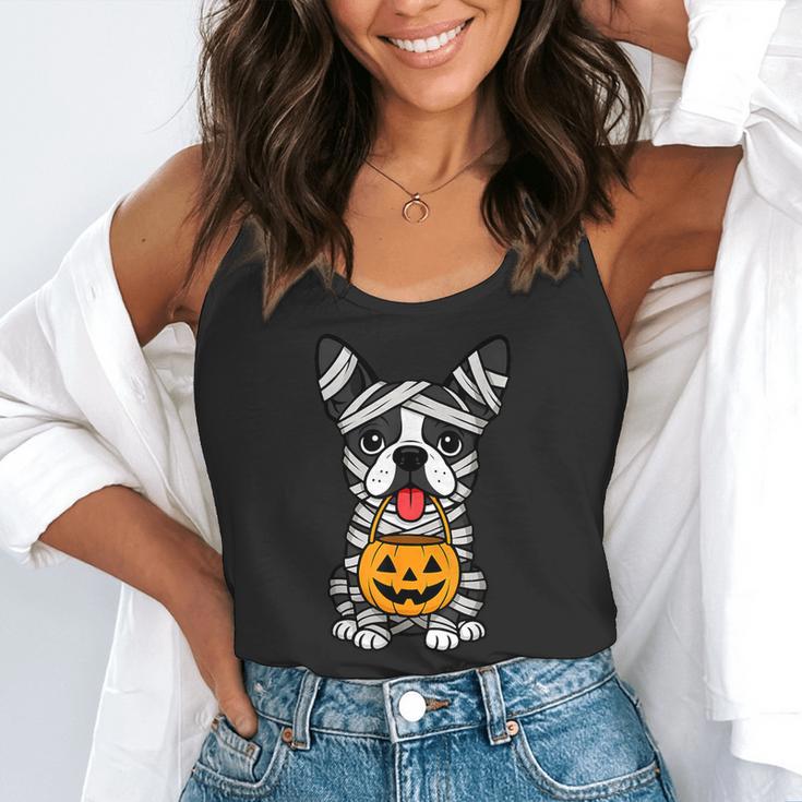 Halloween Dog Boston Terrier Mummy Costume Men Women Kids Flowy Tank, funny gift