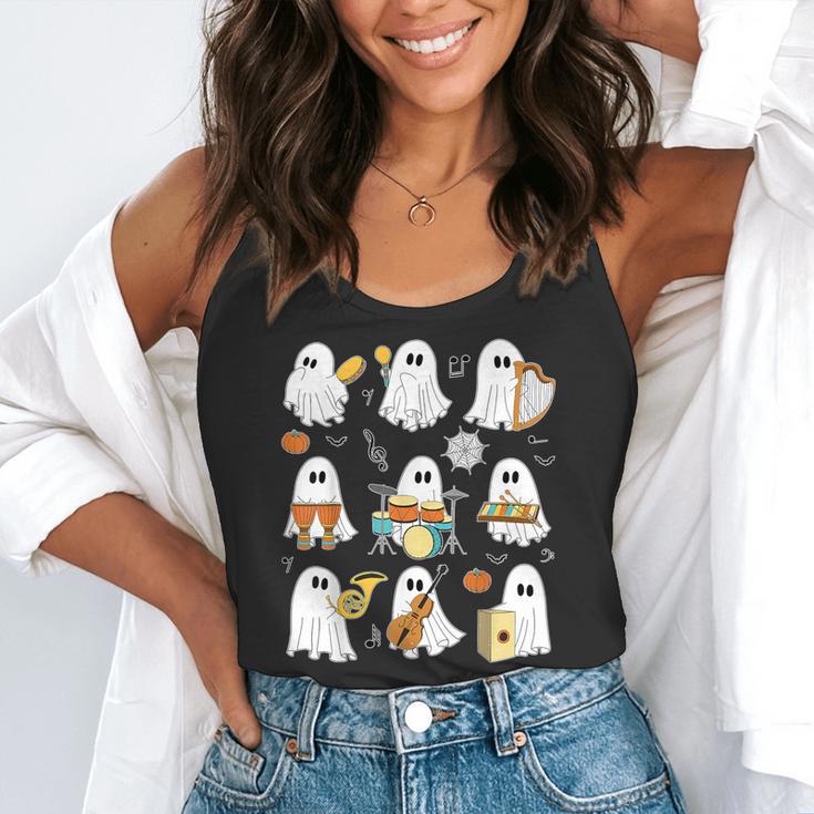 Halloween Ghost Music Teacher Playing Instruments Flowy Tank, funny gift Halloween Ghost Music Teacher Playing Instruments Flowy Tank, funny gift