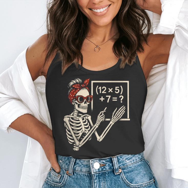 Halloween Math Teacher Skeleton Six Seven Meme Brainrot Flowy Tank, funny gift Halloween Math Teacher Skeleton Six Seven Meme Brainrot Flowy Tank, funny gift
