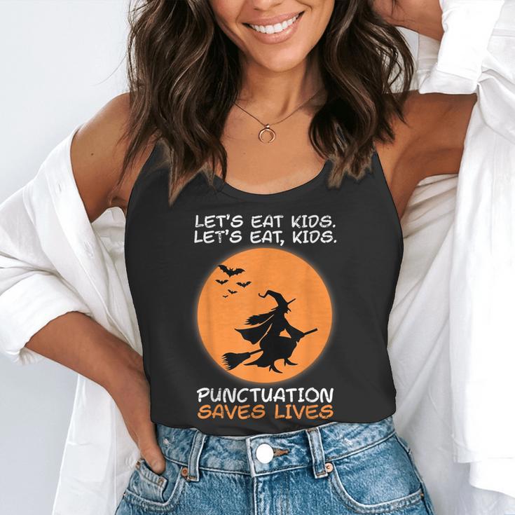Halloween Teacher Witch Lets Eat Kids Punctuation Flowy Tank, funny gift Halloween Teacher Witch Lets Eat Kids Punctuation Flowy Tank, funny gift