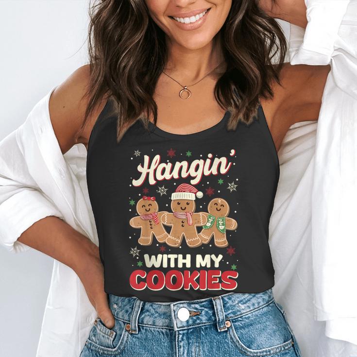 Hangin With My Cookies Gingerbread Man Xmas Teacher Flowy Tank, funny gift