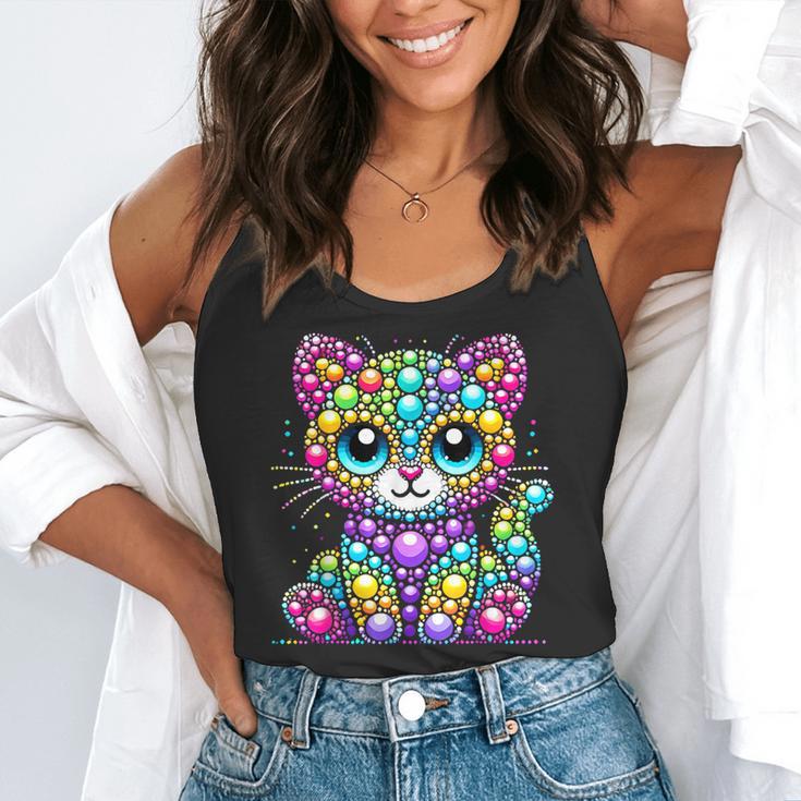 Happy Dot Day Colorful Polka Dot Cat Kitten Teachers Kids Flowy Tank, funny gift
