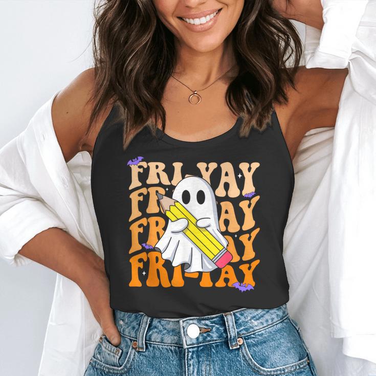 Happy Fri-Yay Friday Lovers Groovy Teacher Life Halloween Flowy Tank, funny gift Happy Fri-Yay Friday Lovers Groovy Teacher Life Halloween Flowy Tank, funny gift