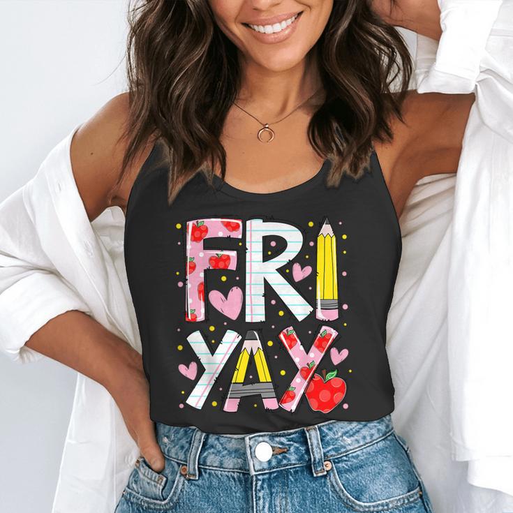 Happy Fri-Yay Teacher Back To School Friday Lovers Flowy Tank, funny gift Happy Fri-Yay Teacher Back To School Friday Lovers Flowy Tank, funny gift
