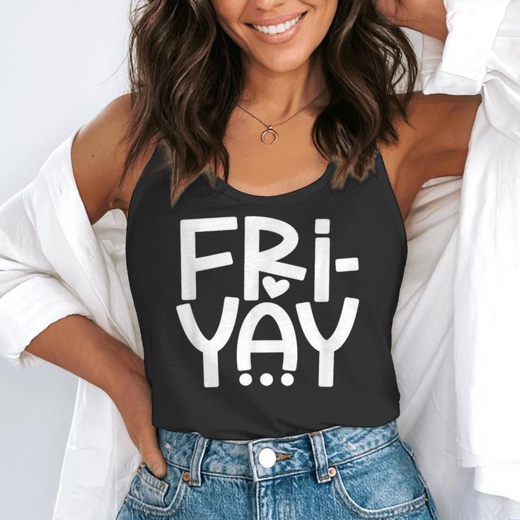 Happy Friyay Teacher Shirt Cute Teacher Fashion Fri-Yay Flowy Tank, funny gift