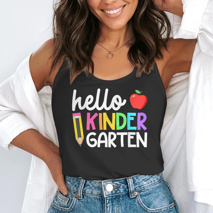 Hello Kindergarten Team Kinder Back To School Teacher Kids Flowy Tank, funny gift
