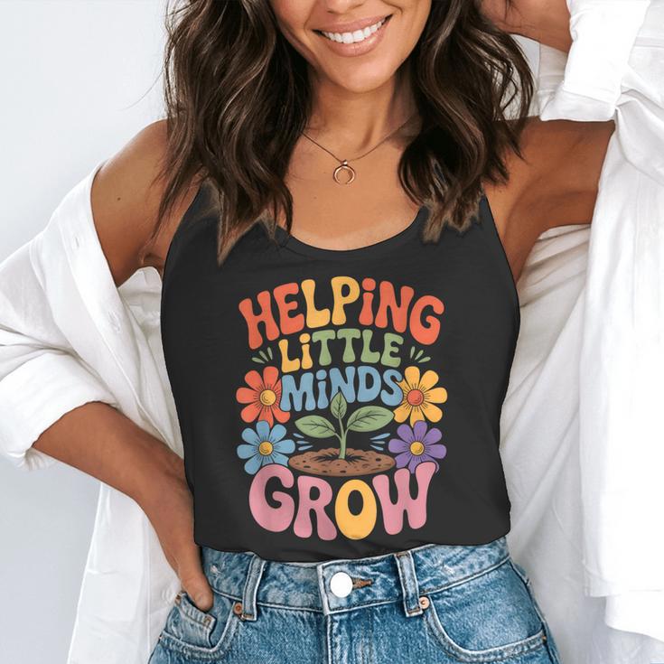 Helping Little Minds Grow Teacher First Day Back To School Flowy Tank, funny gift Helping Little Minds Grow Teacher First Day Back To School Flowy Tank, funny gift