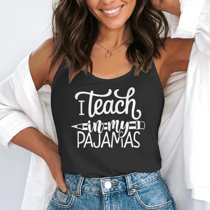 Homeschool Mom Teacher I Teach In My Pajamas For Women Flowy Tank, funny gift