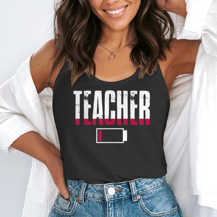 Humor Teacher Empty Battery Power Men Women Flowy Tank, funny gift