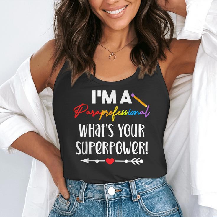 I'm A Paraprofessional What's Your Superpower Para Teacher Flowy Tank, funny gift I'm A Paraprofessional What's Your Superpower Para Teacher Flowy Tank, funny gift
