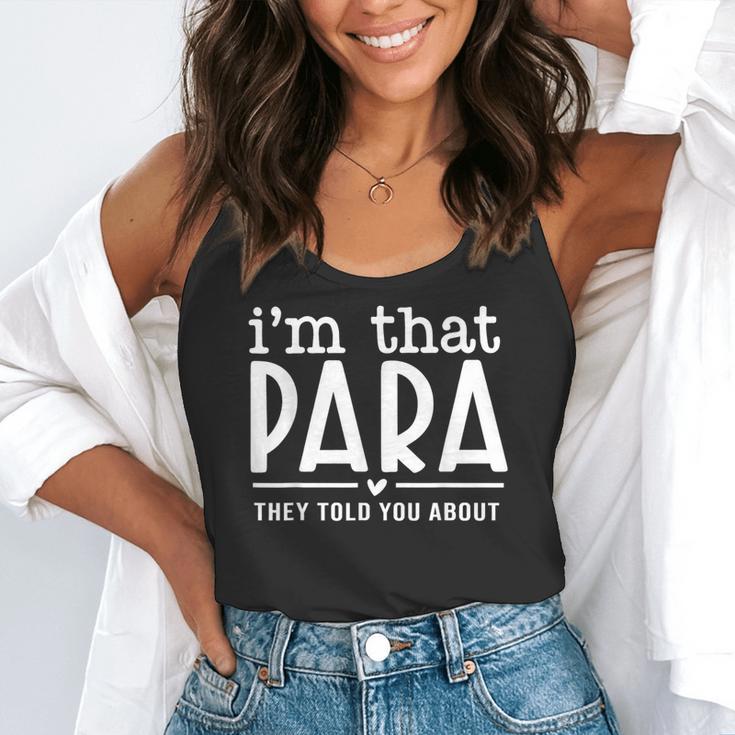 I'm That Paraprofessional They Told You About Para Teacher Flowy Tank, funny gift I'm That Paraprofessional They Told You About Para Teacher Flowy Tank, funny gift