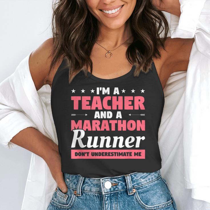 I'm A Teacher And A Marathon Runner Don't Underestimate Me Men Women Flowy Tank, funny gift