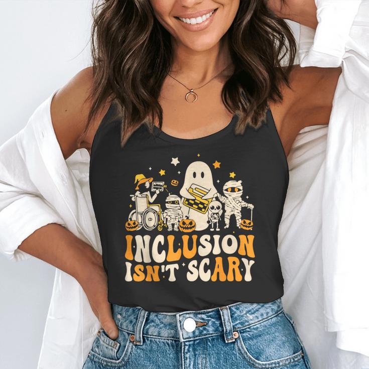 Inclusion Isn't Scary Mummy Boo Ghost Halloween SLP Teacher Flowy Tank, funny gift Inclusion Isn't Scary Mummy Boo Ghost Halloween SLP Teacher Flowy Tank, funny gift