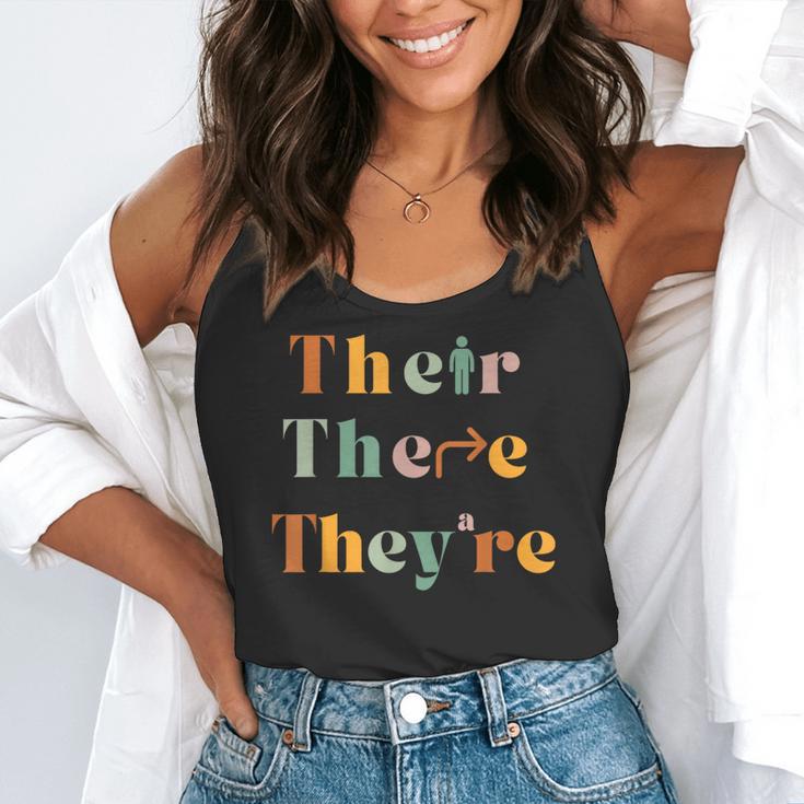 Their There They'Re English Teacher Gramma Police Joke Flowy Tank, funny gift