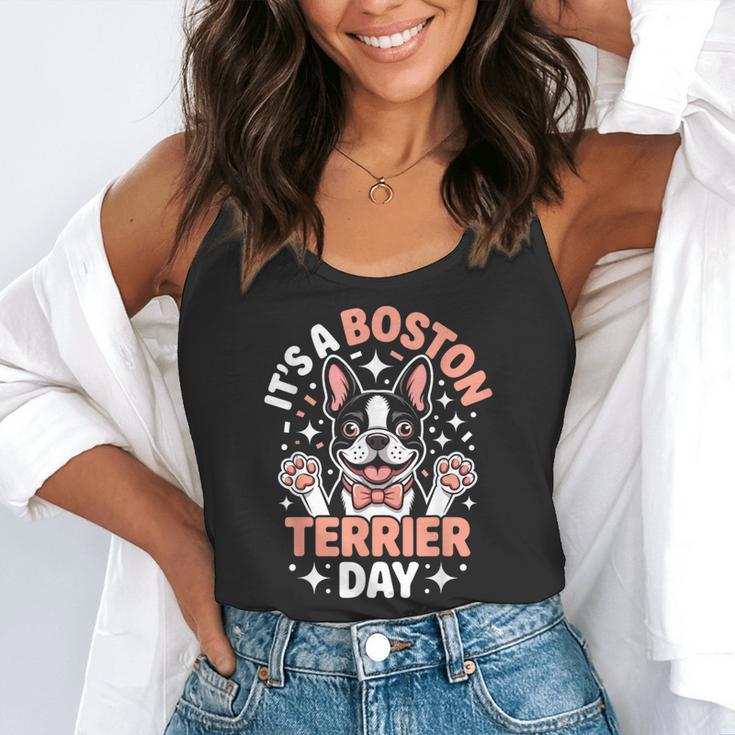 It’s A Boston Terrier Day Pet Cute Dog Lover Cartoon Flowy Tank, funny gift