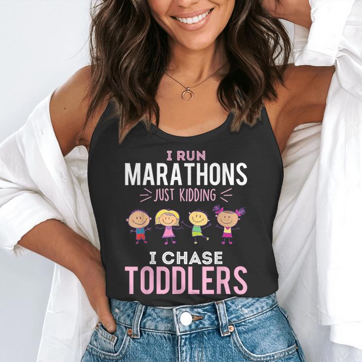 Just Kidding I Chase Toddlers Daycare Provider Nanny Teacher Flowy Tank, funny gift