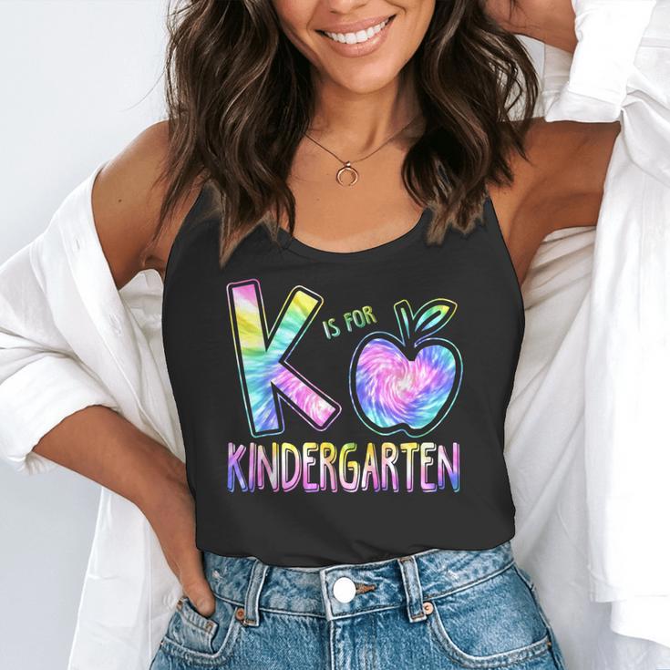 K Is For Kindergarten Teacher Tie Dye Back To School Kinder Flowy Tank, funny gift