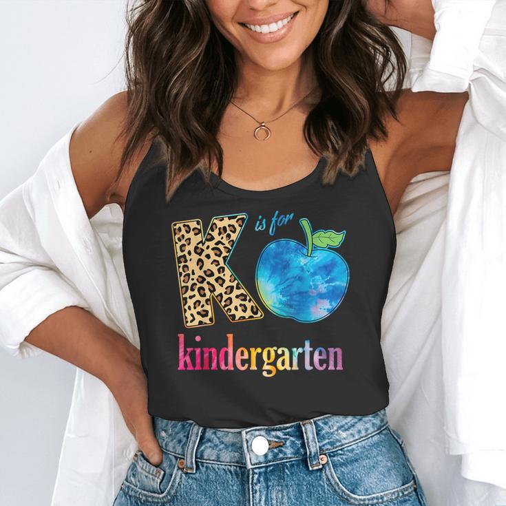 K Is For Kindergarten Teacher Tie Dye Back To School Kinder For Men Women Girls Kids Flowy Tank, funny gift