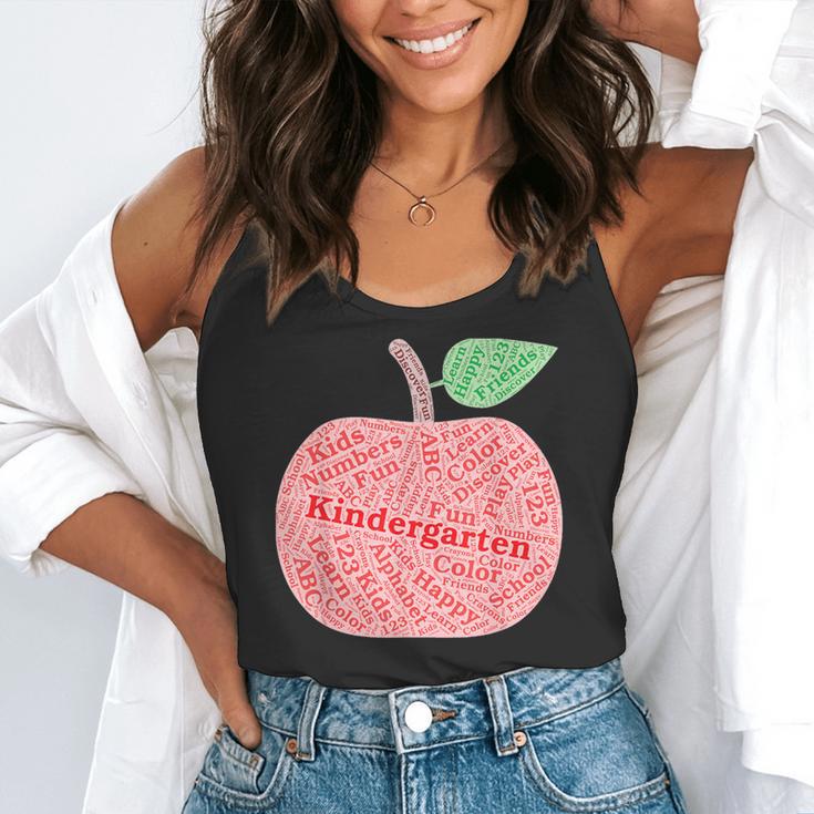 Kindergarten Apple Word Art For Teachers & Students Flowy Tank, funny gift Kindergarten Apple Word Art For Teachers & Students Flowy Tank, funny gift