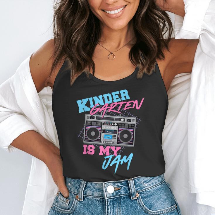 Kindergarten Is My Jam Vintage 80s Boombox Teacher Student Flowy Tank, funny gift Kindergarten Is My Jam Vintage 80s Boombox Teacher Student Flowy Tank, funny gift