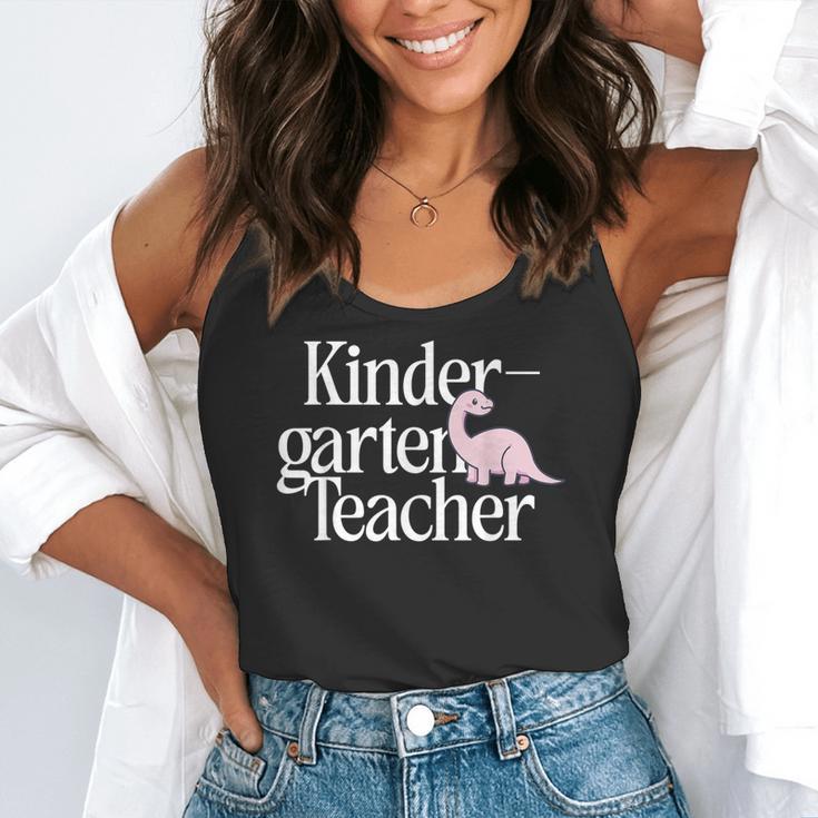 Kindergarten Teacher Dinosaur Back To School Flowy Tank, funny gift