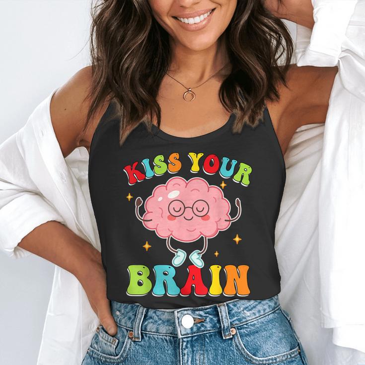 Kiss Your Brain Calm Mindset Teacher Kids Boys Girls Women Flowy Tank, funny gift