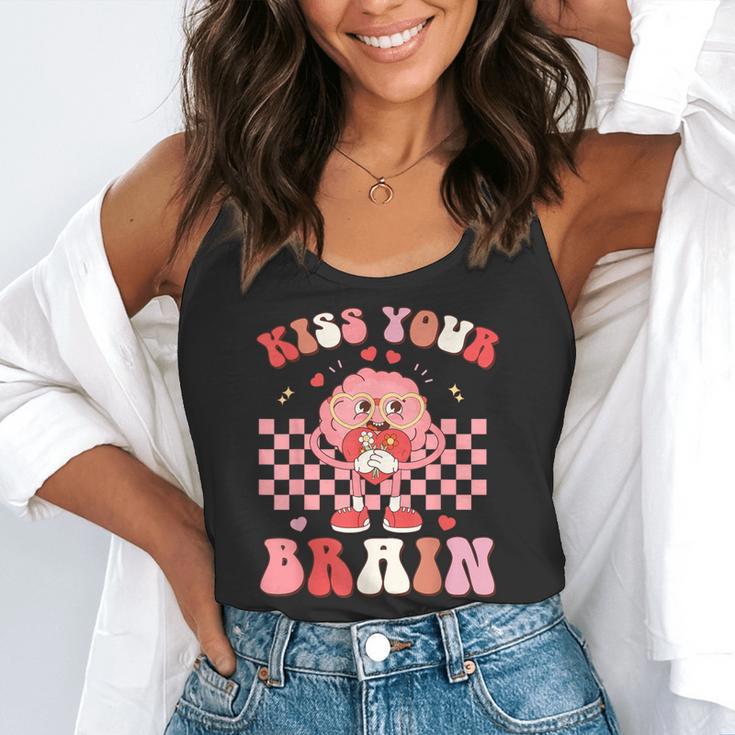 Kiss Your Brain Valentines Test Day Teacher Squad Kids Flowy Tank, funny gift
