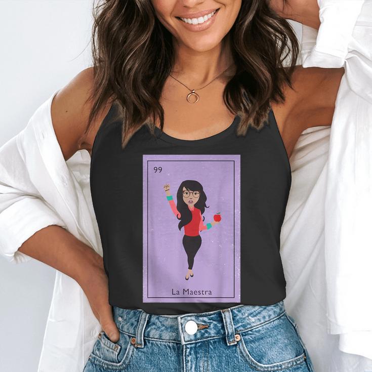 La Maestra Mexican Bingo Card Teacher Lottery Card Flowy Tank, funny gift La Maestra Mexican Bingo Card Teacher Lottery Card Flowy Tank, funny gift