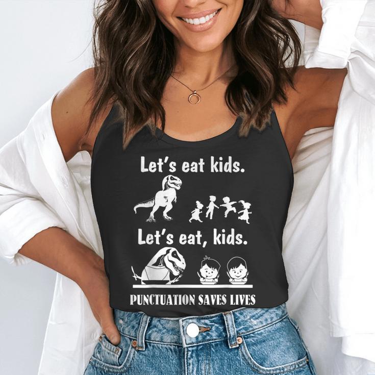 Let's Eat Kids Fun Dinosaurs Grammar Teacher Flowy Tank, funny gift