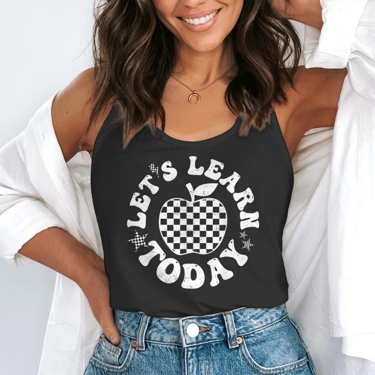 Let's Learn Today Checkered Apple Back To School Teacher Flowy Tank, funny gift Let's Learn Today Checkered Apple Back To School Teacher Flowy Tank, funny gift
