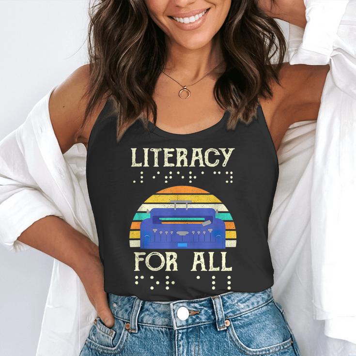 Literacy For All Visually Impaired Braille Teacher The Blind Flowy Tank, funny gift Literacy For All Visually Impaired Braille Teacher The Blind Flowy Tank, funny gift