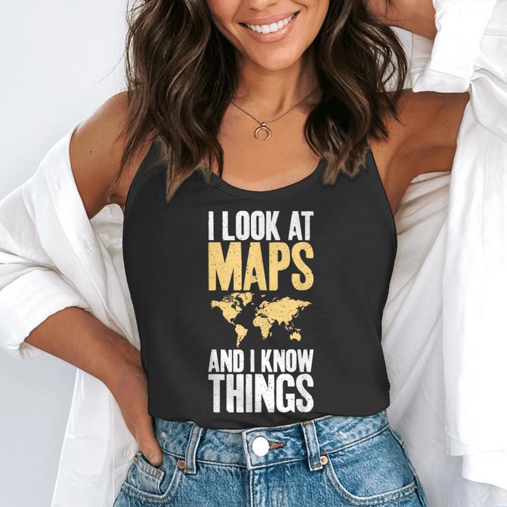 I Look At Maps And i Know Things Teacher Geographer Flowy Tank, funny gift I Look At Maps And i Know Things Teacher Geographer Flowy Tank, funny gift