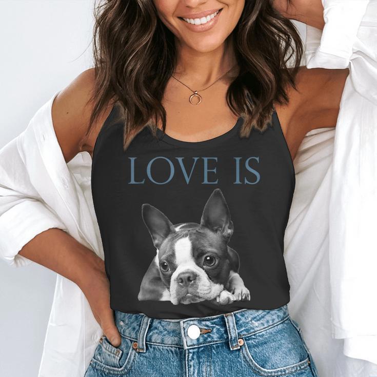 Love Is Boston Terrier Bostie Flowy Tank, funny gift