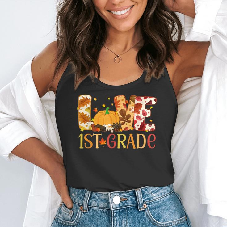 Love First Grade Happy Fall Thanksgiving Women 1st Teacher Flowy Tank, funny gift Love First Grade Happy Fall Thanksgiving Women 1st Teacher Flowy Tank, funny gift