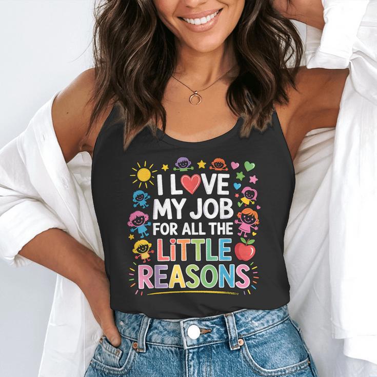 I Love My Job For All The Little Reasons Teacher Flowy Tank, funny gift