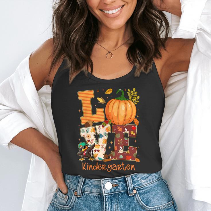 Love Kindergarten Teacher Turkey Thanksgiving Autumn Fall Flowy Tank, funny gift Love Kindergarten Teacher Turkey Thanksgiving Autumn Fall Flowy Tank, funny gift