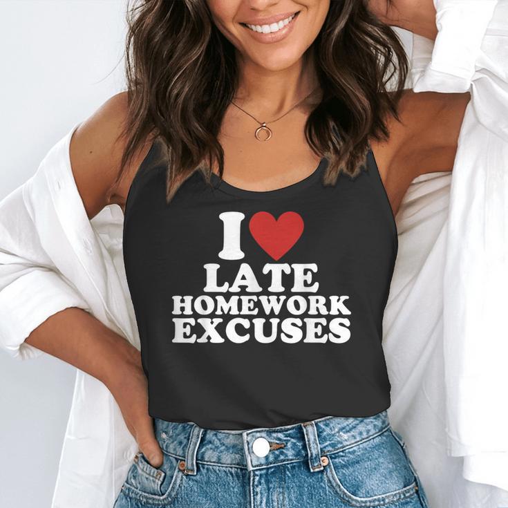 I Love Late Homework Excuses Sarcastic Teacher Lie For Men Women Flowy Tank, funny gift