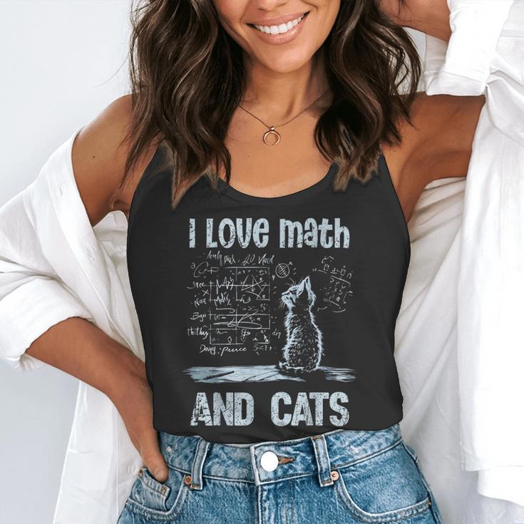 I Love Math And Cats Cat Lover Science Teacher Student Flowy Tank, funny gift