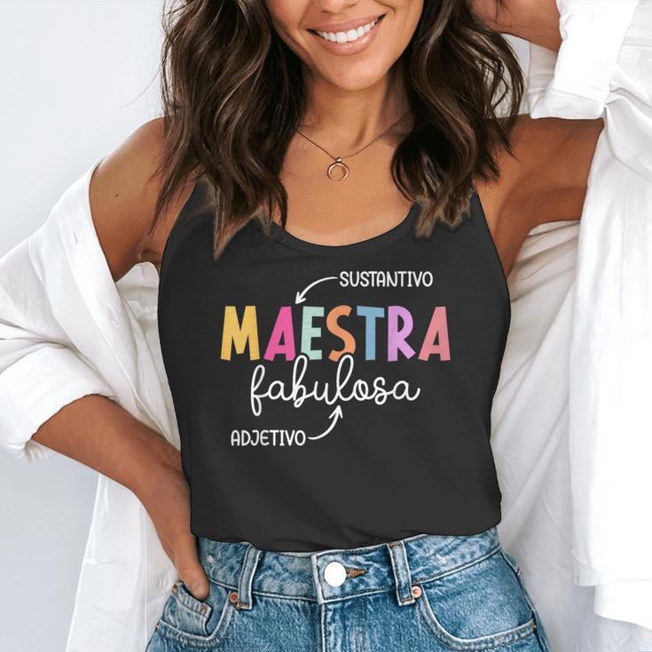 Maestra Fabulosa Maestra De EspañOl Spanish Teacher Flowy Tank, funny gift